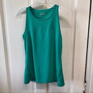 BCG turbo cool turquoise open bank athletic tank top shirt women's small